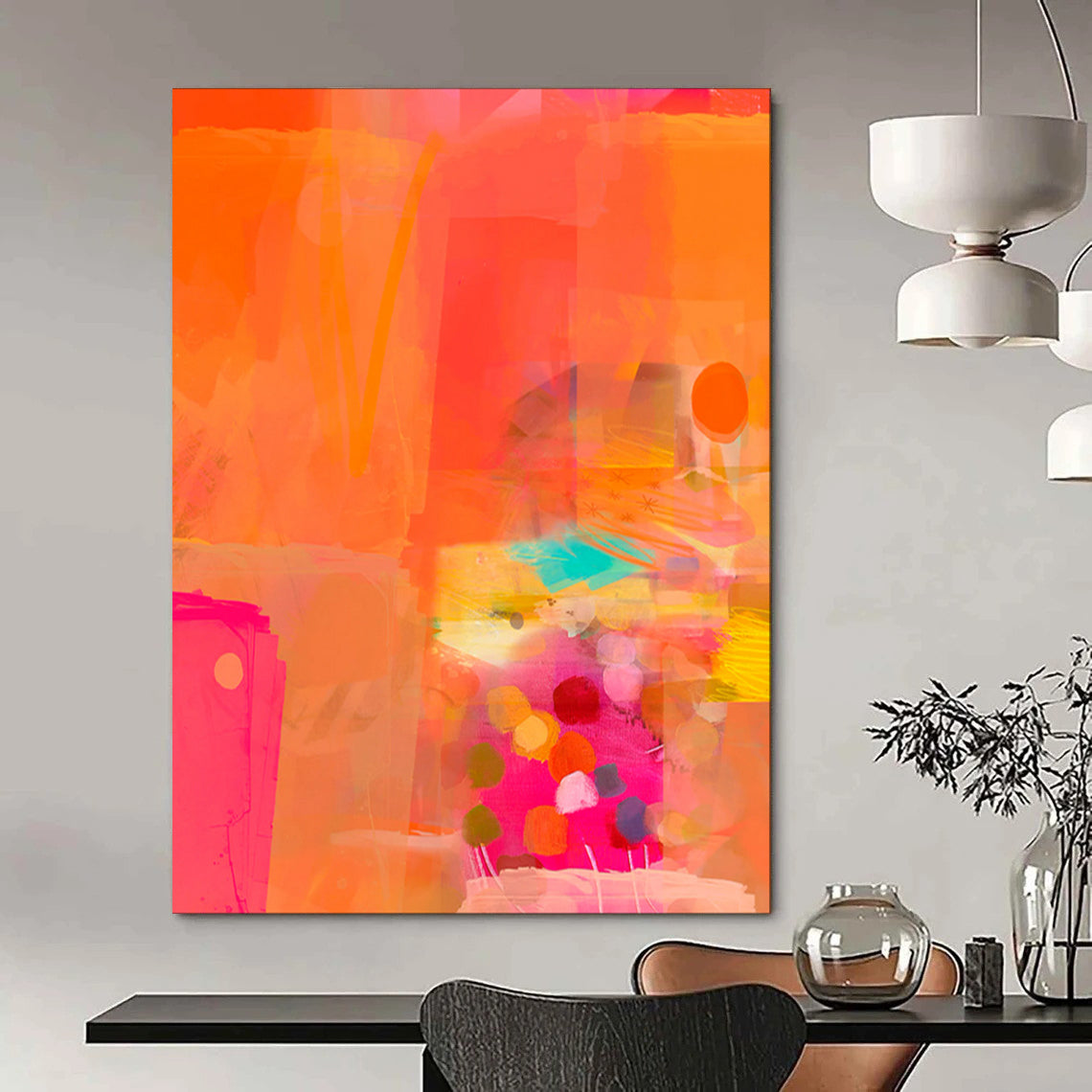 Elegant & Refined Hand-Painted Custom Abstract Painting for Bedroom & Hotel LargeART2002