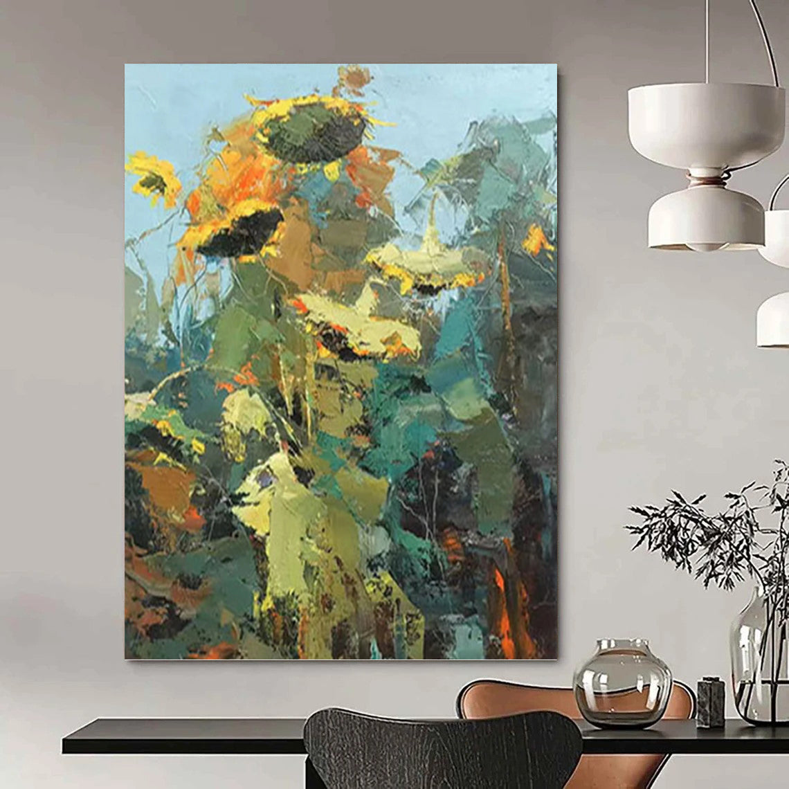 Immense Hand - Painted Custom Textured Canvas Abstract for Living Room & Hotel Suite DKH1045