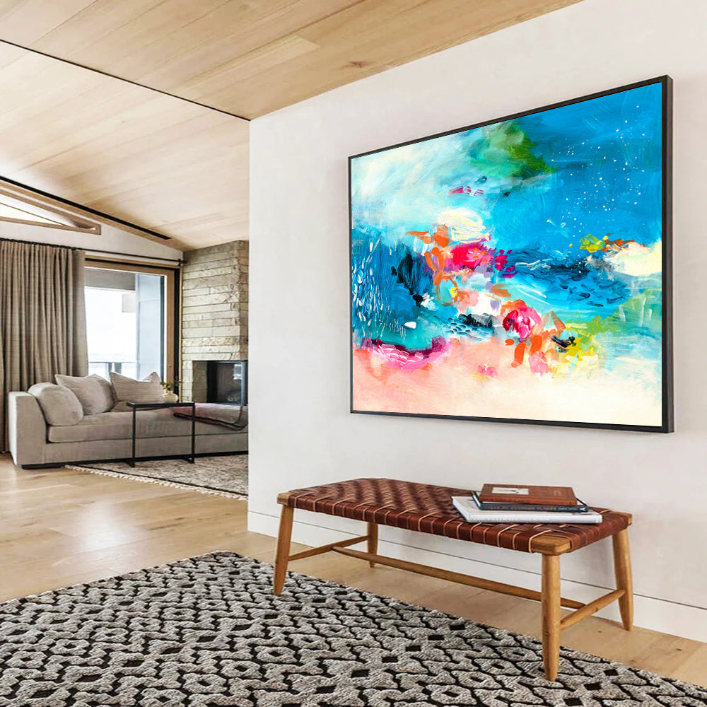 Tailored Giant Abstract Canvas for Rooftop Bar DKH031