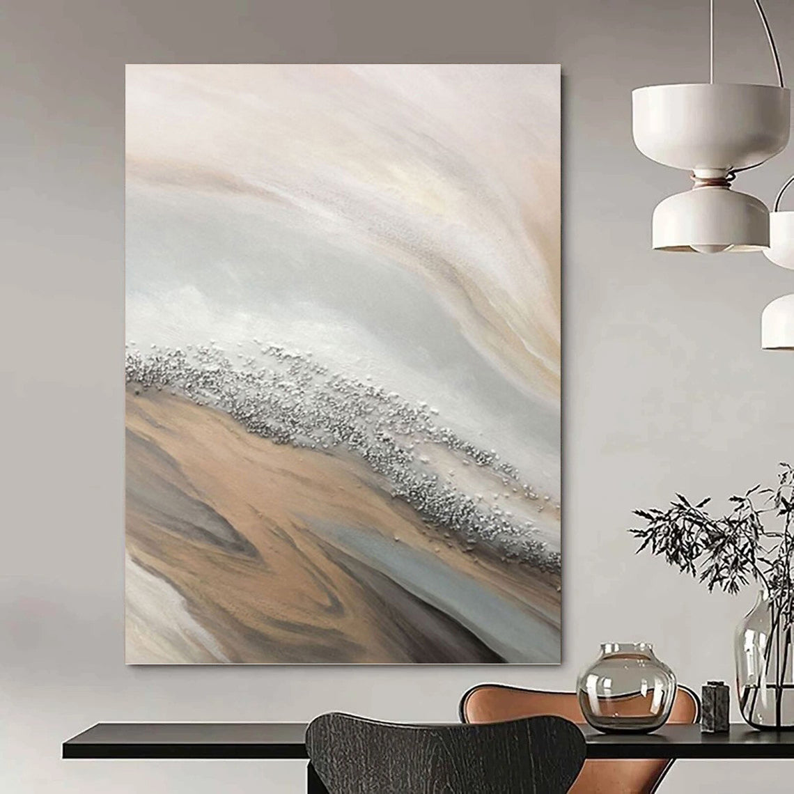 Gigantic Hand - Painted Textured Abstract Mural for Planetarium & Observatory DKH1228