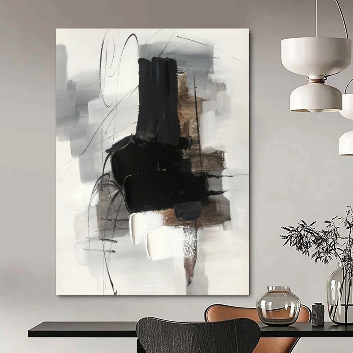 Mysterious Hand - Painted Textured Abstract for Bedroom & Hallway DKH1280