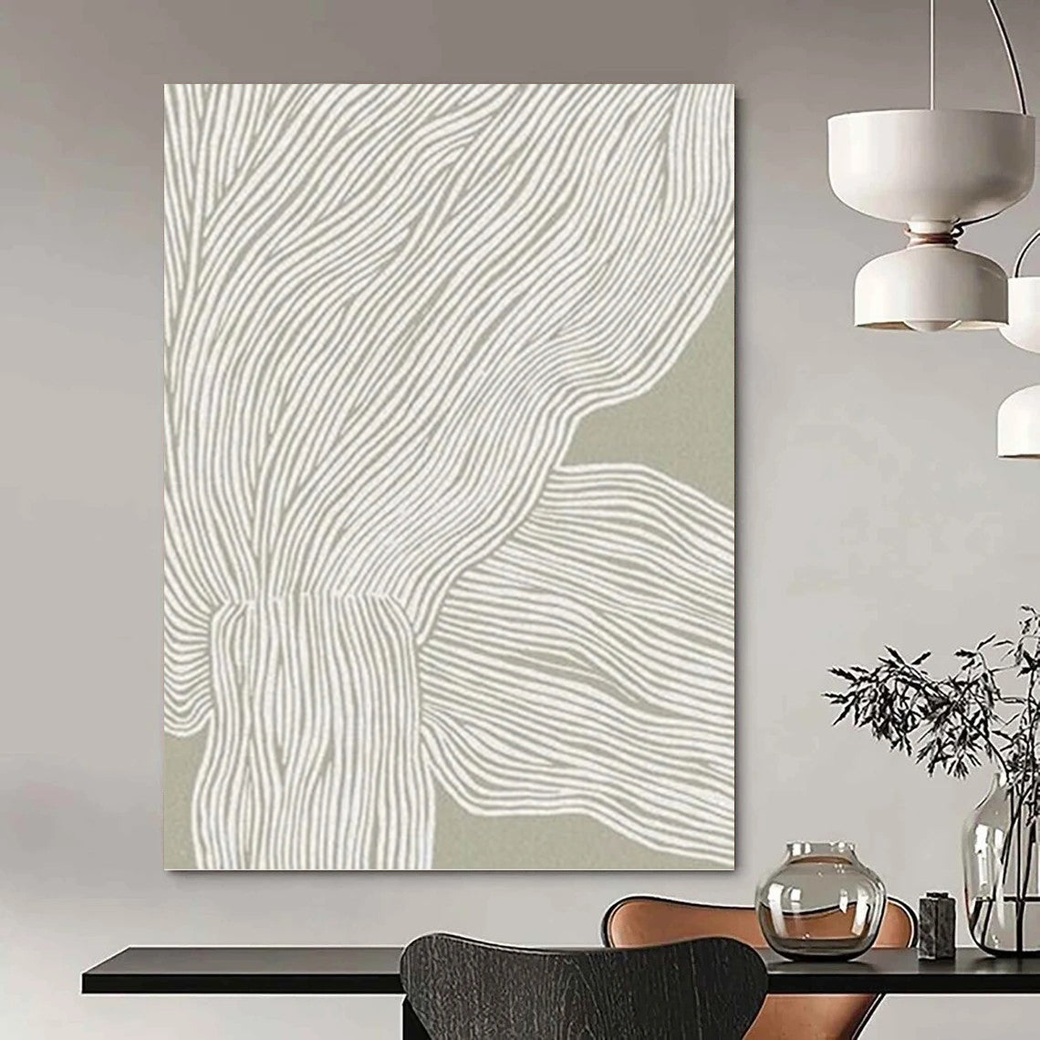 Designer - Crafted Hand - Painted Textured Canvas Abstract for Living Room & Office DKH1119