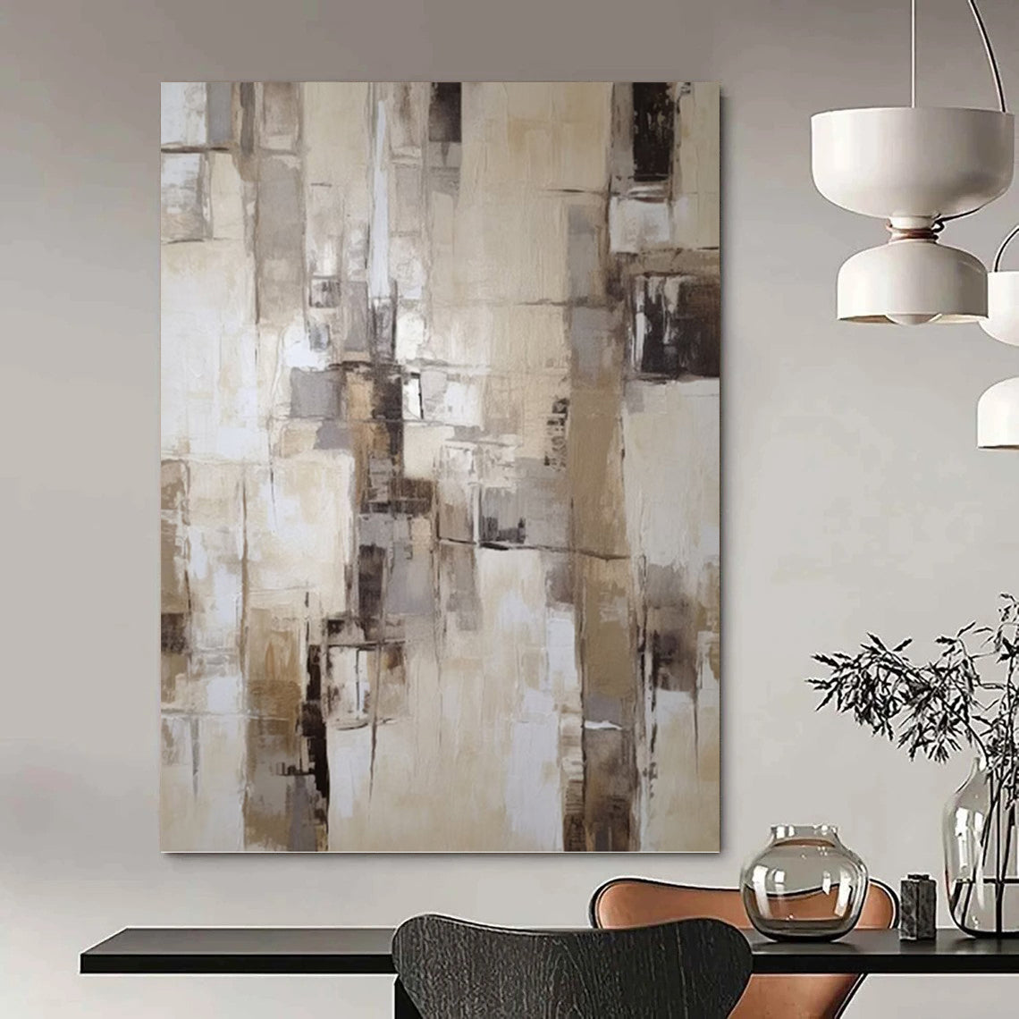 Fashion - Forward Hand - Painted Textured Abstract Art for Living Room & Bar DKH1307