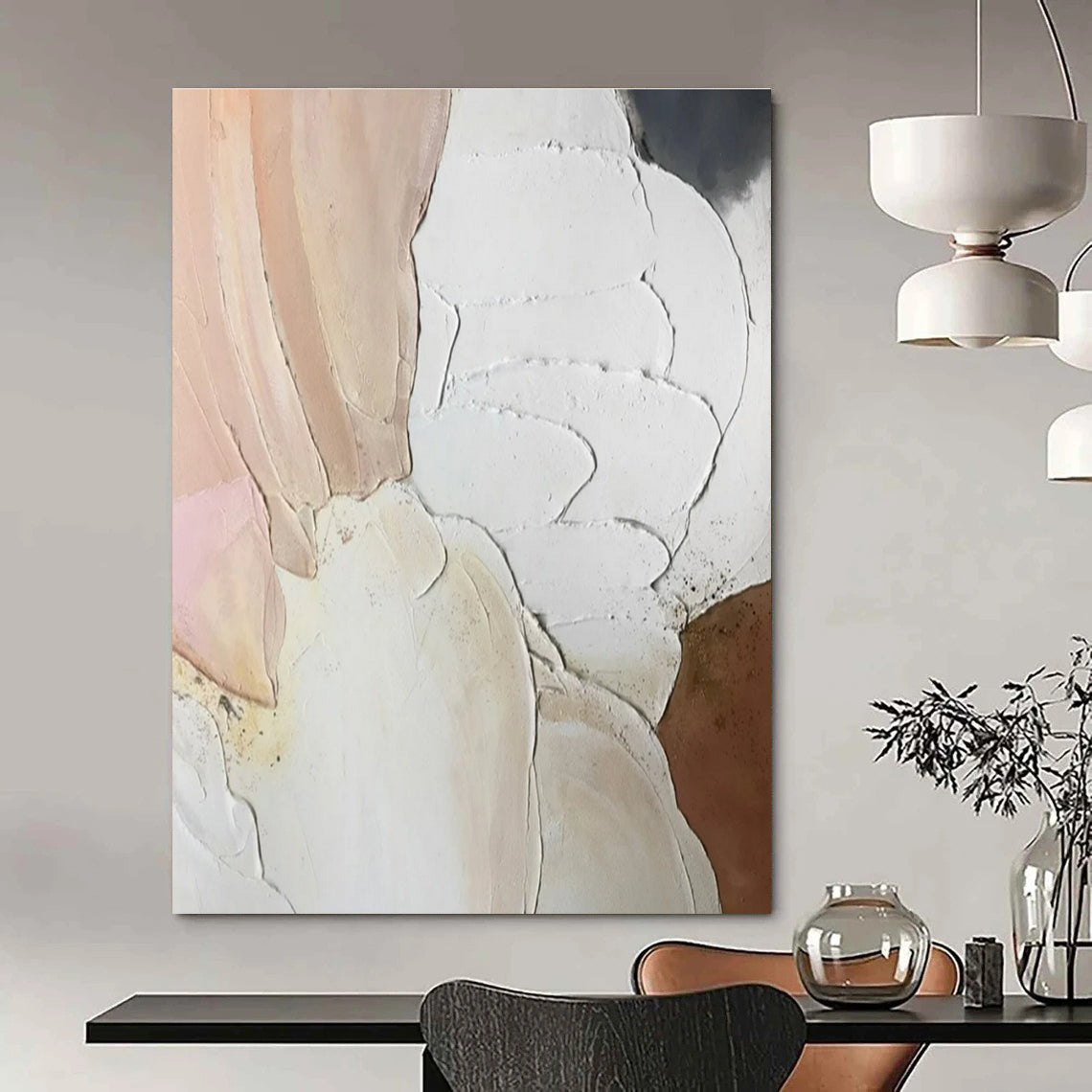 Custom Hand-Painted Abstract Canvas for Bedroom & Hotel Reception Areas LargeART1437