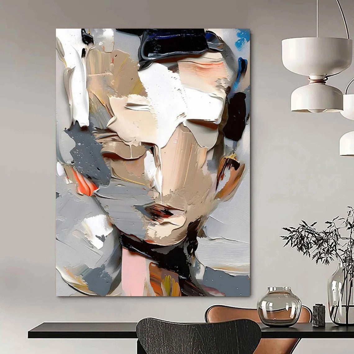 Big-Size Handmade Abstract Creations: Textured Styles for Bedroom & Entryway DTP320