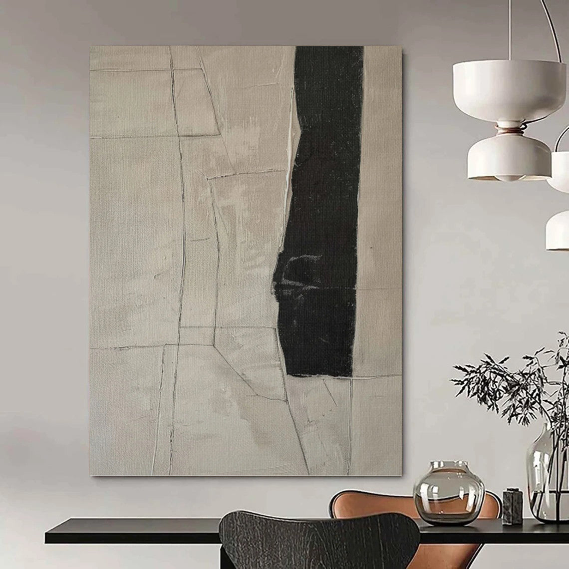 Designer - Crafted Gem: Hand - Painted Textured Canvas Painting for Bar & Living Room DKH1158