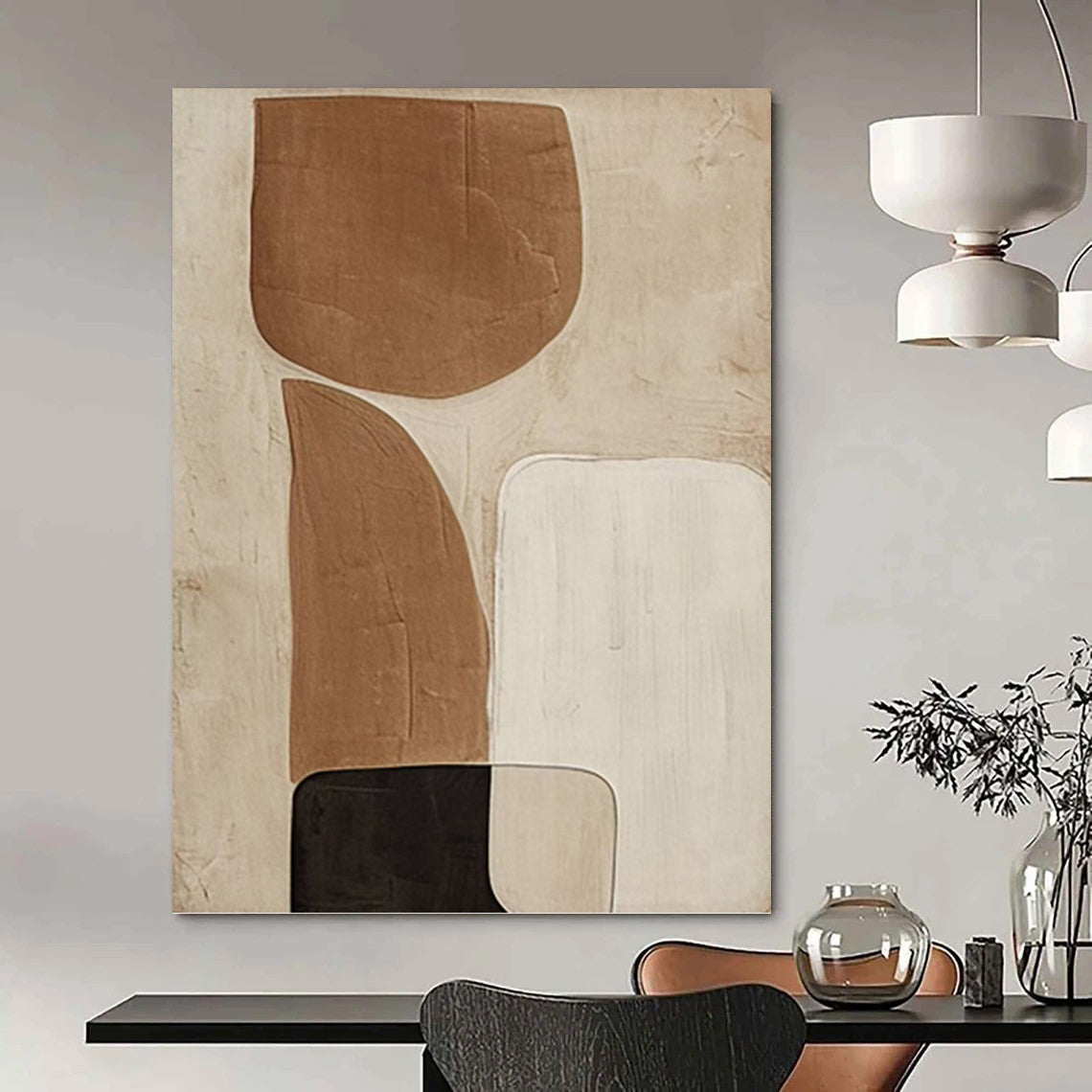Grandiose - Scale Hand - Painted Textured Custom Abstract Gem, Perfect for Bedroom and Dining Room DKH1494