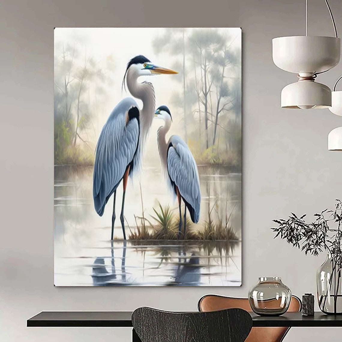 Hand-Painted Large-Scale Textured Abstract Wall Art for Bedroom & Spa LargeART2129