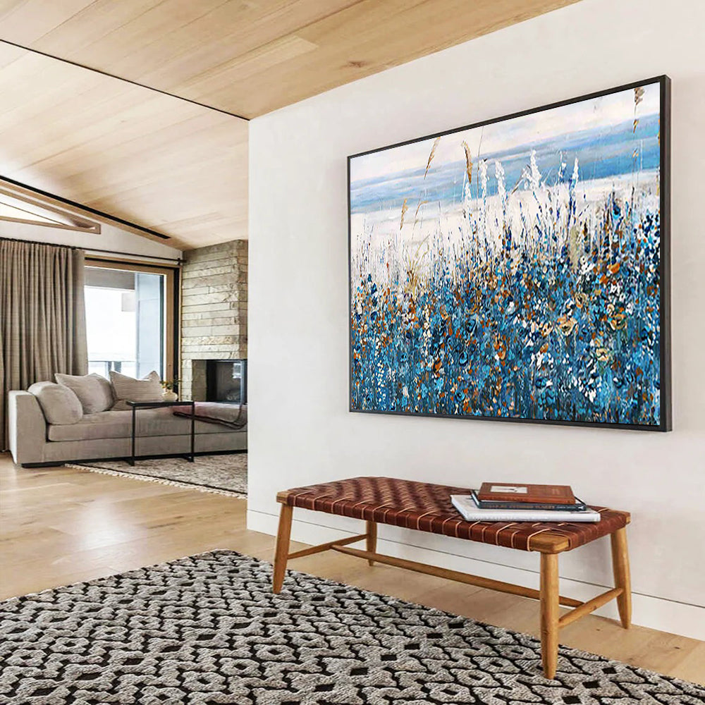 Coastal Wildflower Field - Serene Living Room or Bathroom Art DLZ203