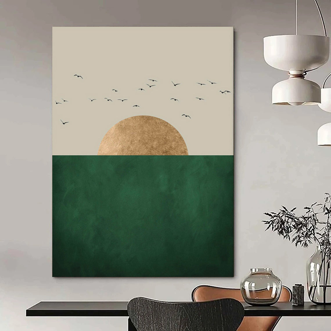 Large-Scale Hand-Painted Abstract Mural for Bedroom & Living Room LargeART1921