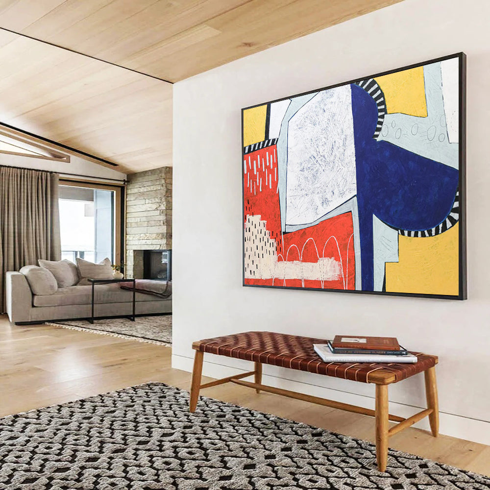 Glowing Luminous Giant Abstract Painting for Hallway & Bar LargeART1804