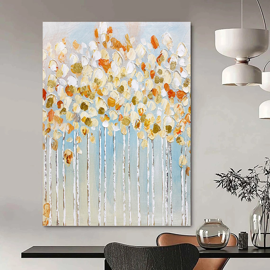 Extra - Large - Scale Hand - Painted Textured Custom Abstract Painting, for Decorating Entryway and Hotel DKH1461