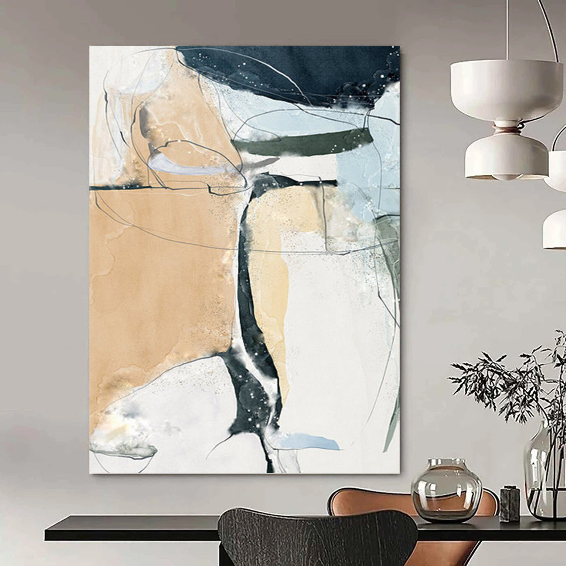 Gargantuan - Sized Vertical Hand - Painted Custom Abstract Marvel (with Distinctive Textures), Transforming Office and Hallway DKH1523