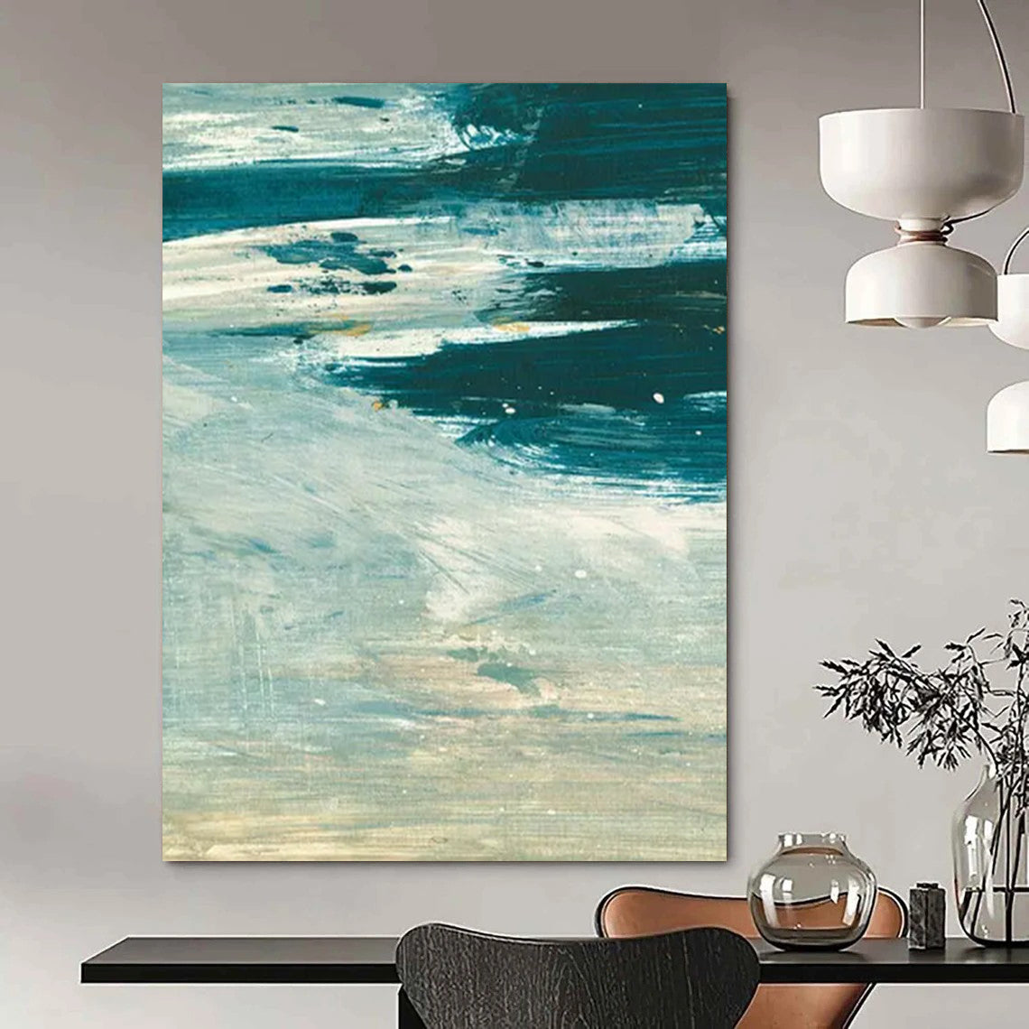 Large-Scale Custom Abstract Art: Hand-Painted, Textured Excellence DTP176