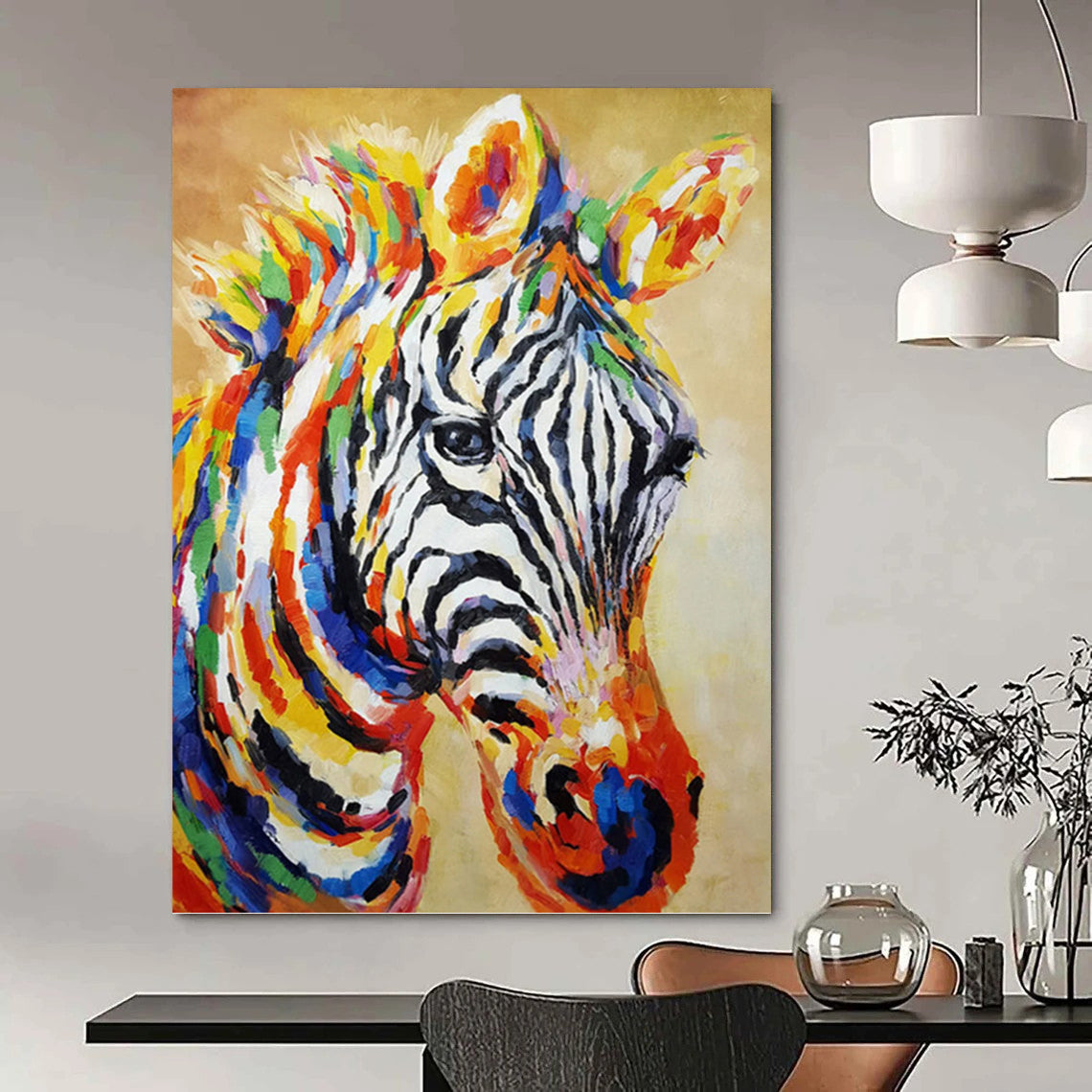 Large - Format Hand - Painted Custom Abstract Painting (with Individualistic Textures), for Decorating Office and Hallway DKH1442