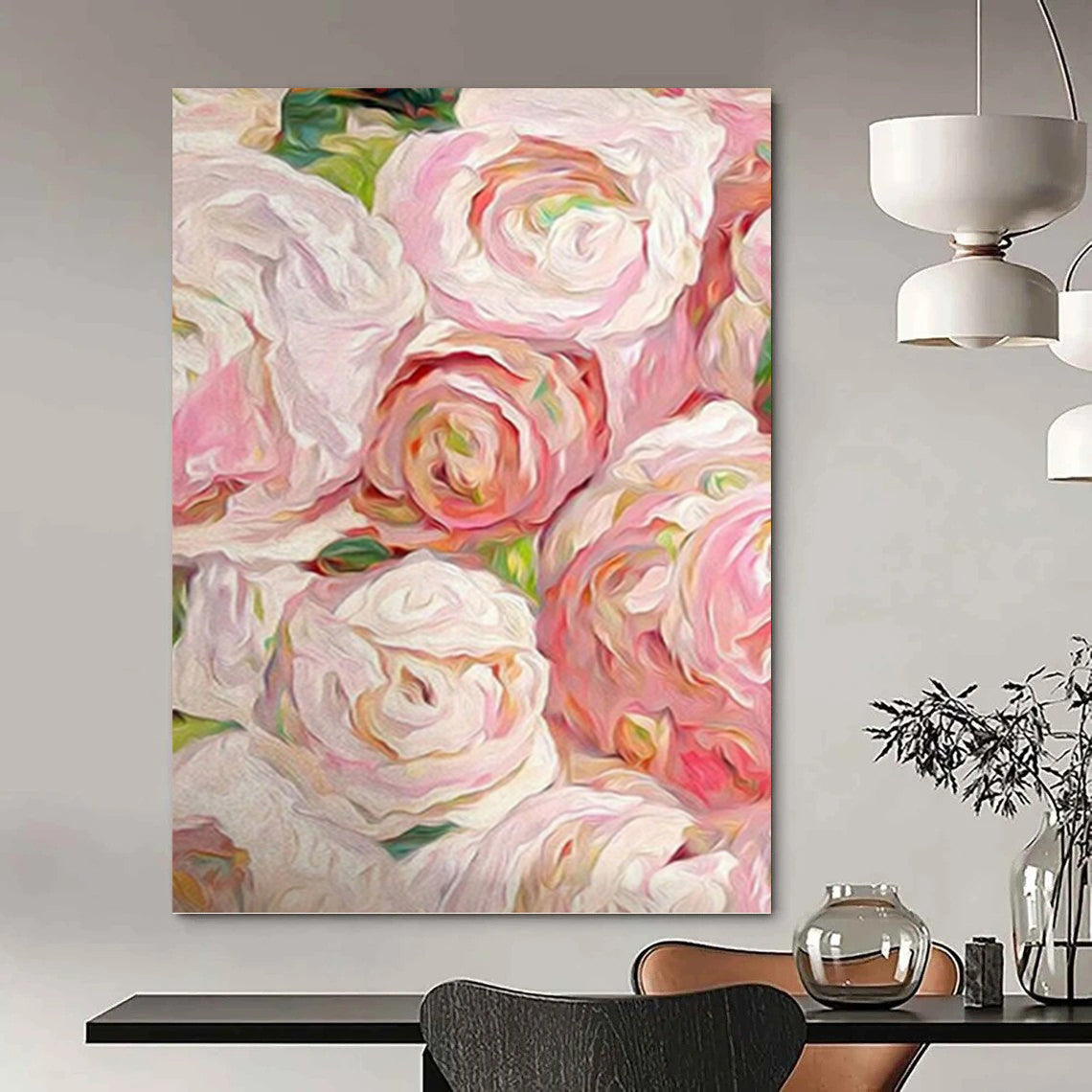 Large Hand - Painted Custom Textured Abstract Mural for Bar & Hotel Lobby DKH0983
