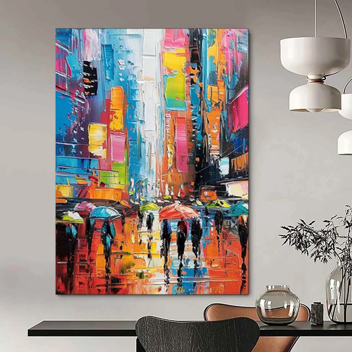 Oversized Custom Hand-Painted Abstract Art for Living Room & Bar LargeART1911