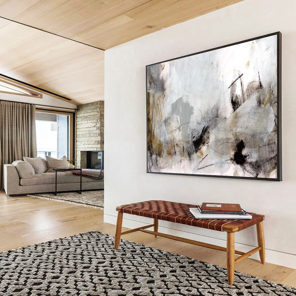 Subtle Gray Collage - Large Serene Office Art DLZ135