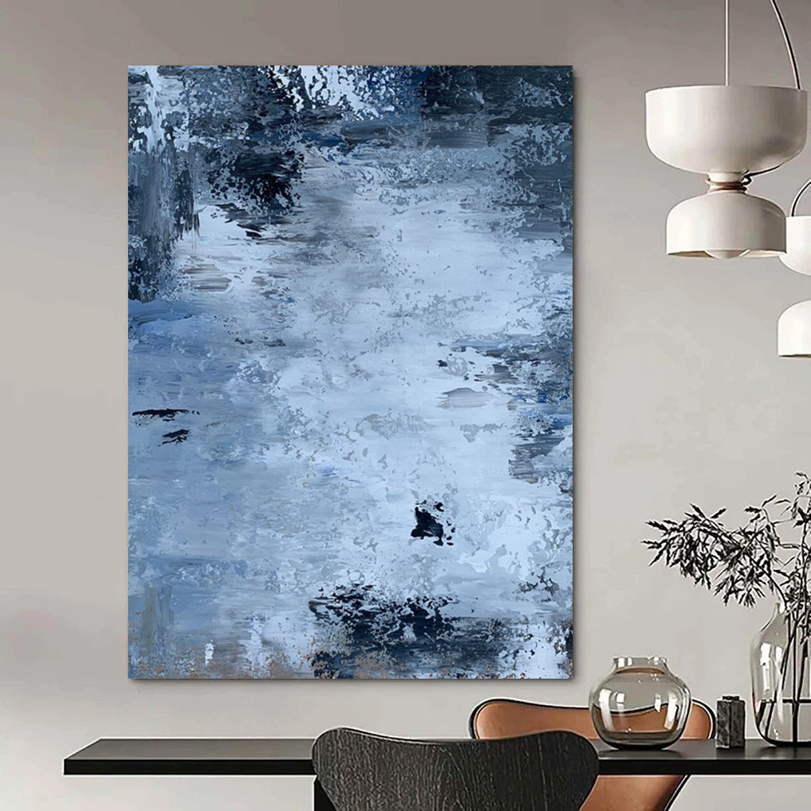 Custom Hand-Painted Abstract Art: Big Sizes & Textures for Office & Dining Room DTP251