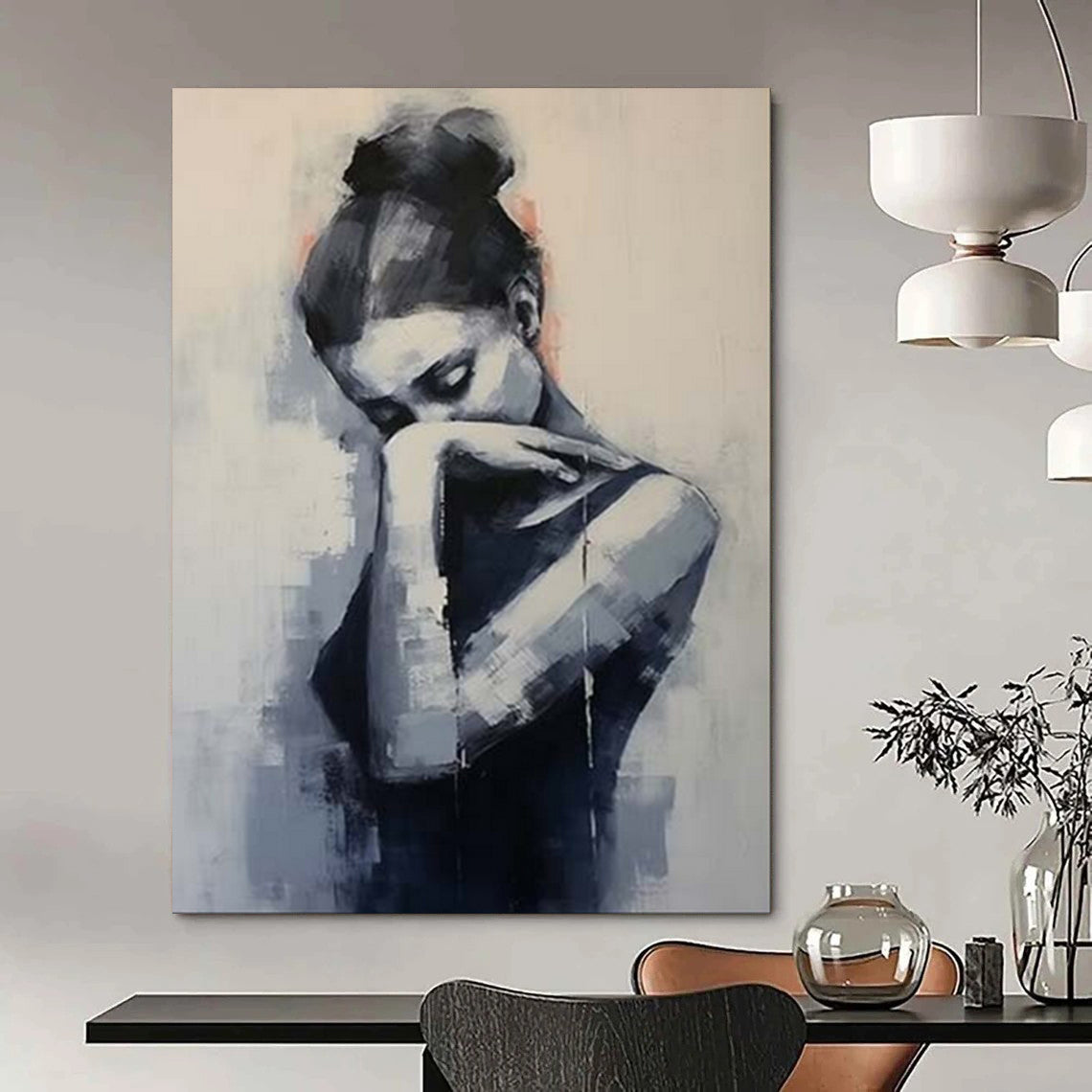Hand-Painted Personalized Abstract Painting for Bedroom & Hallway LargeART1910