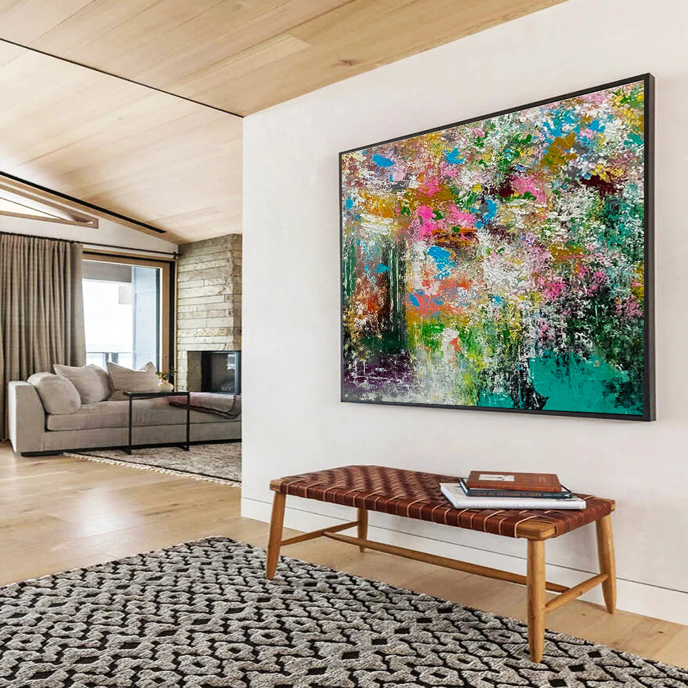 Peaceful Large Abstract Canvas with Tranquil Textured Patterns for Bedroom & Dining Room DKH919