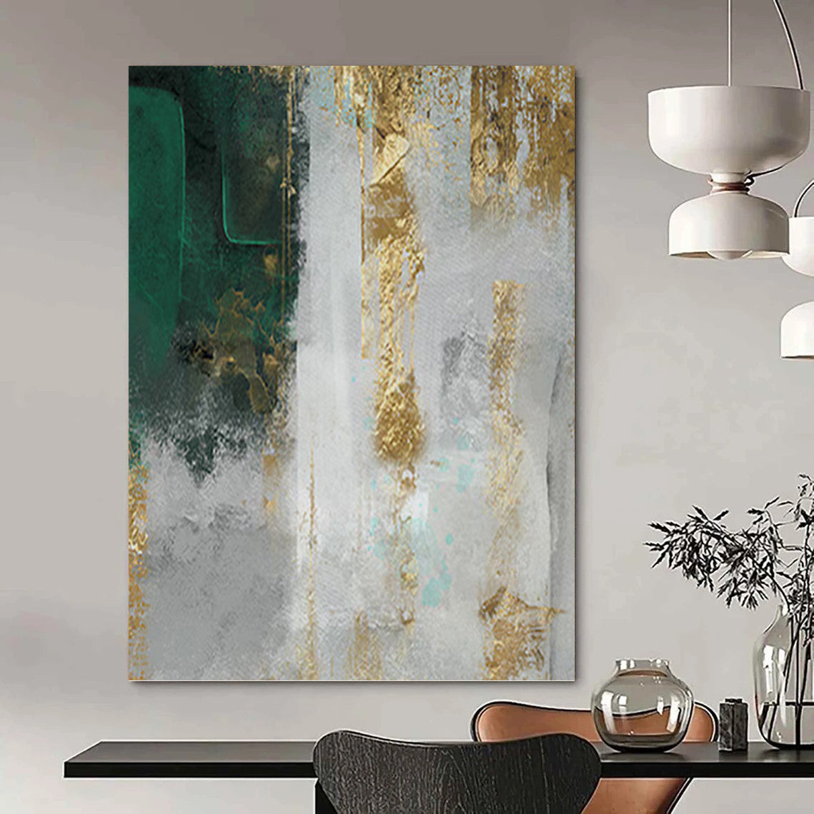 Supersized - Format Hand - Painted Textured Custom Abstract Madrigal, for Living Room and Entryway DKH1518