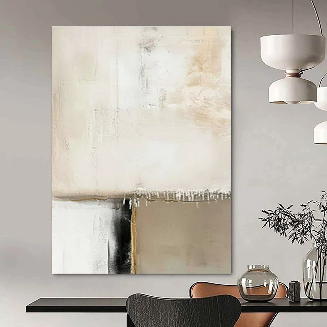 Custom Hand-Painted Abstract Mural for Bedroom & Hotel LargeART1476
