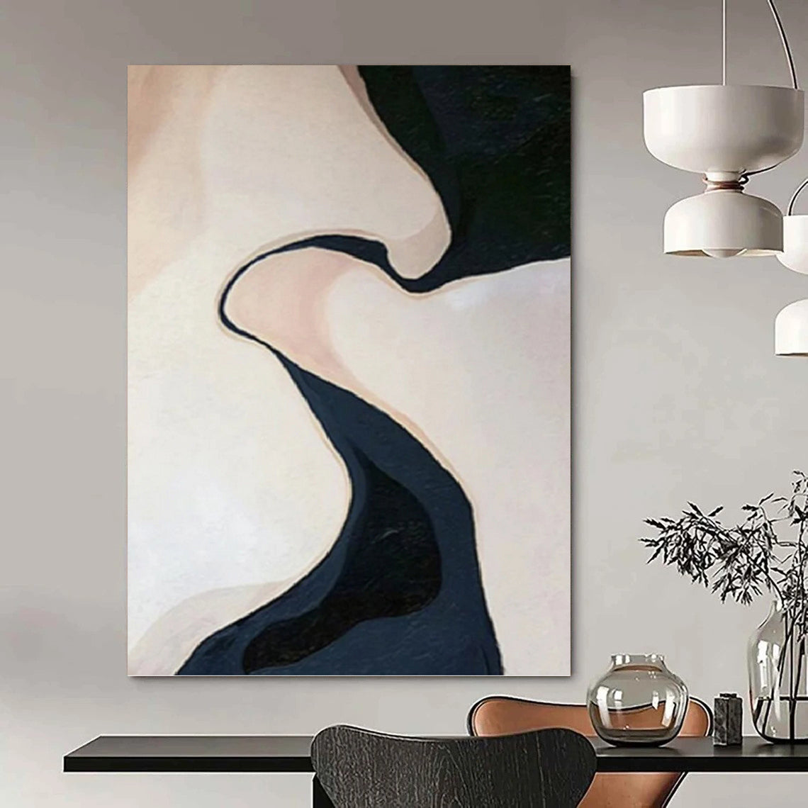 Artfully Designed Hand - Rendered Textured Canvas Art for Bedroom & Dining Room DKH1120