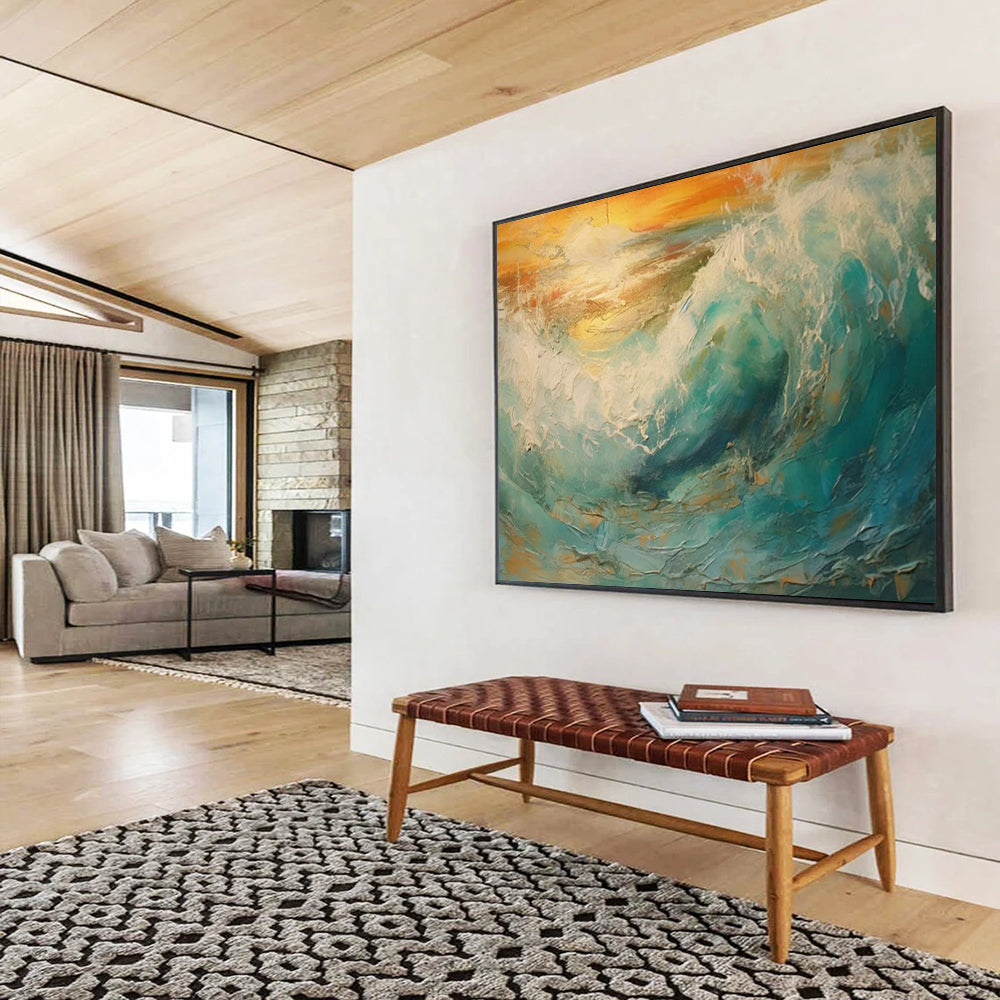 Vintage - Glamour Timeless Abstract Painting for Entryway & Hotel LargeART1801