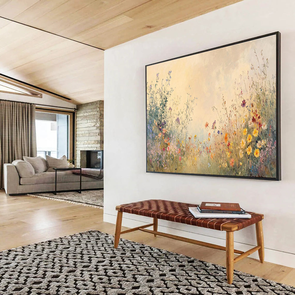 Vast Textured Hand - Painted Abstract Canvas for Decorative Focalization DKH693