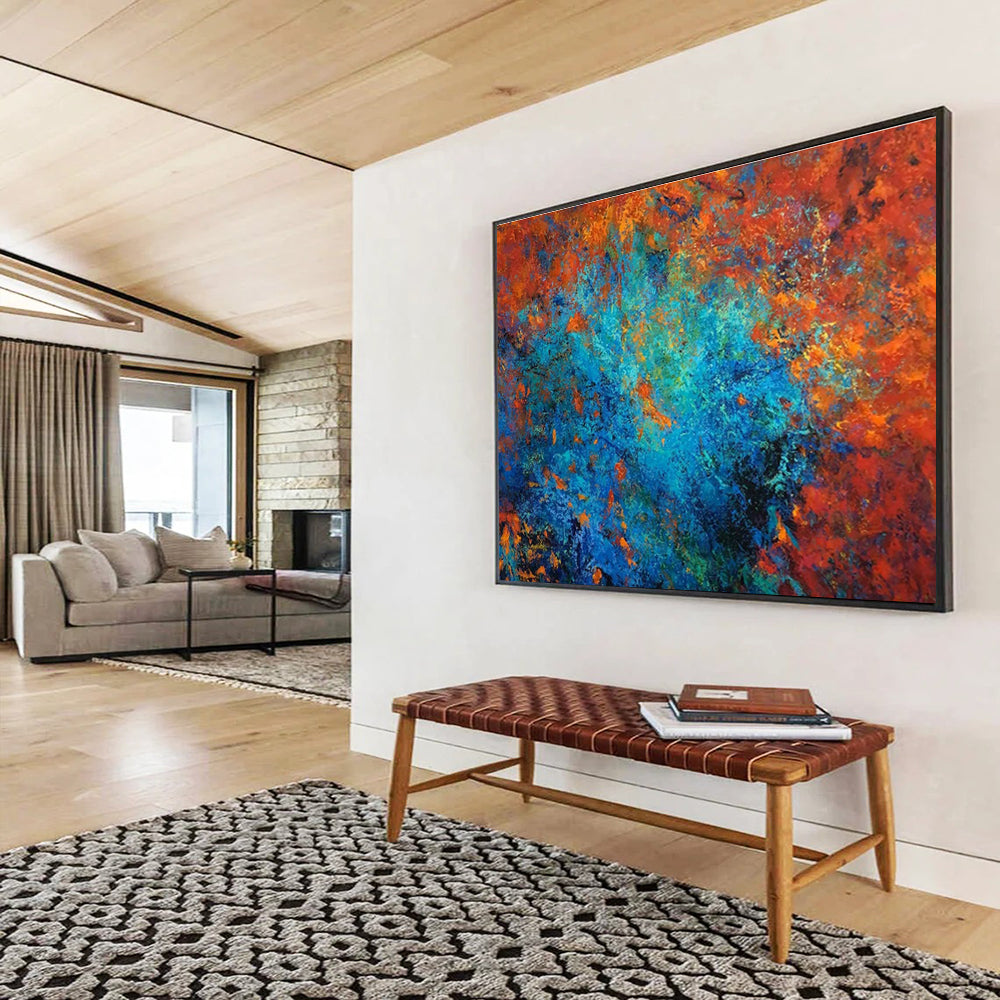 Vast Handmade Textured Abstract Wall Mural for Artistic Enhancement DKH723