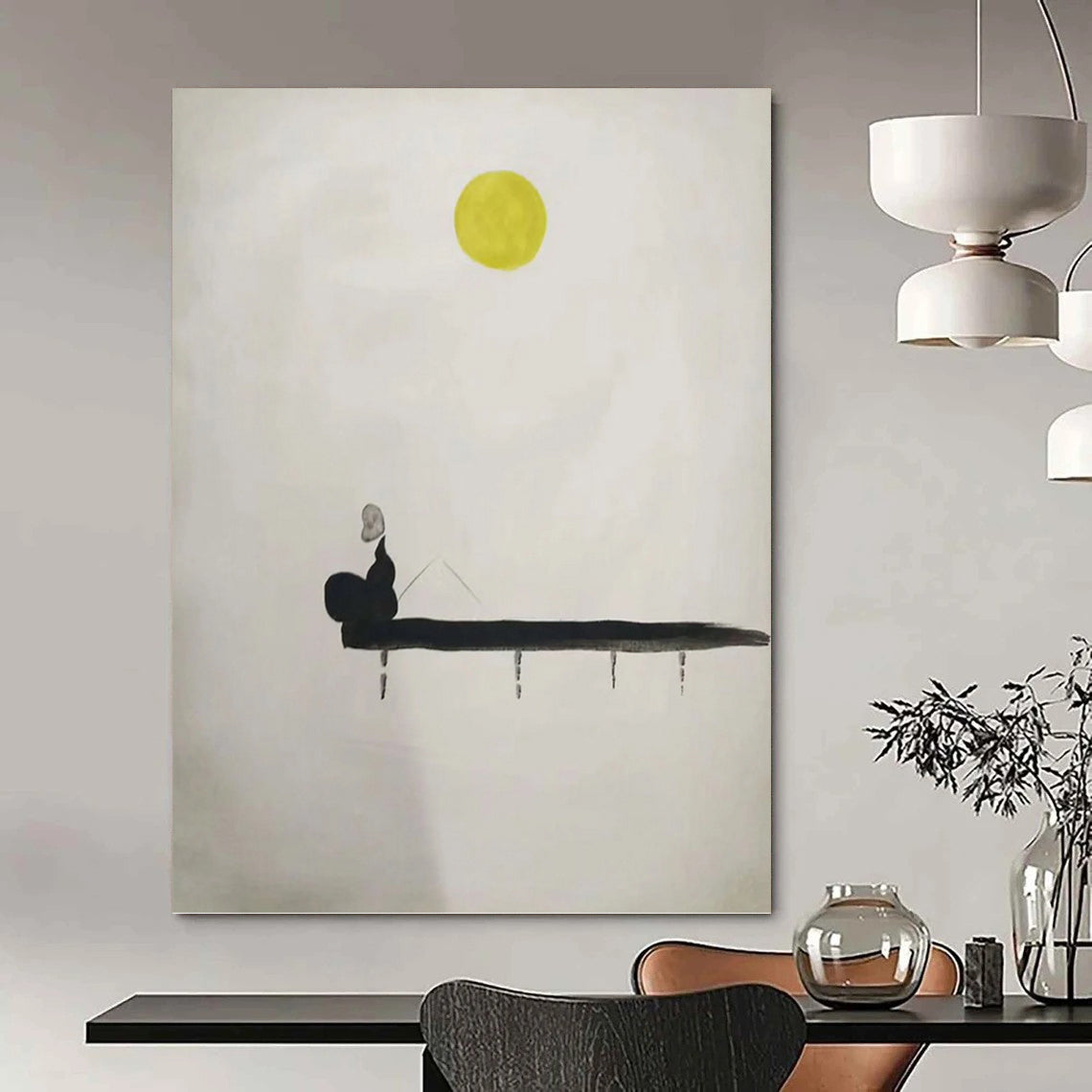 Extended - Sized Vertical Hand - Painted Textured Custom Abstract Rhapsody for Office and Hallway DKH1562