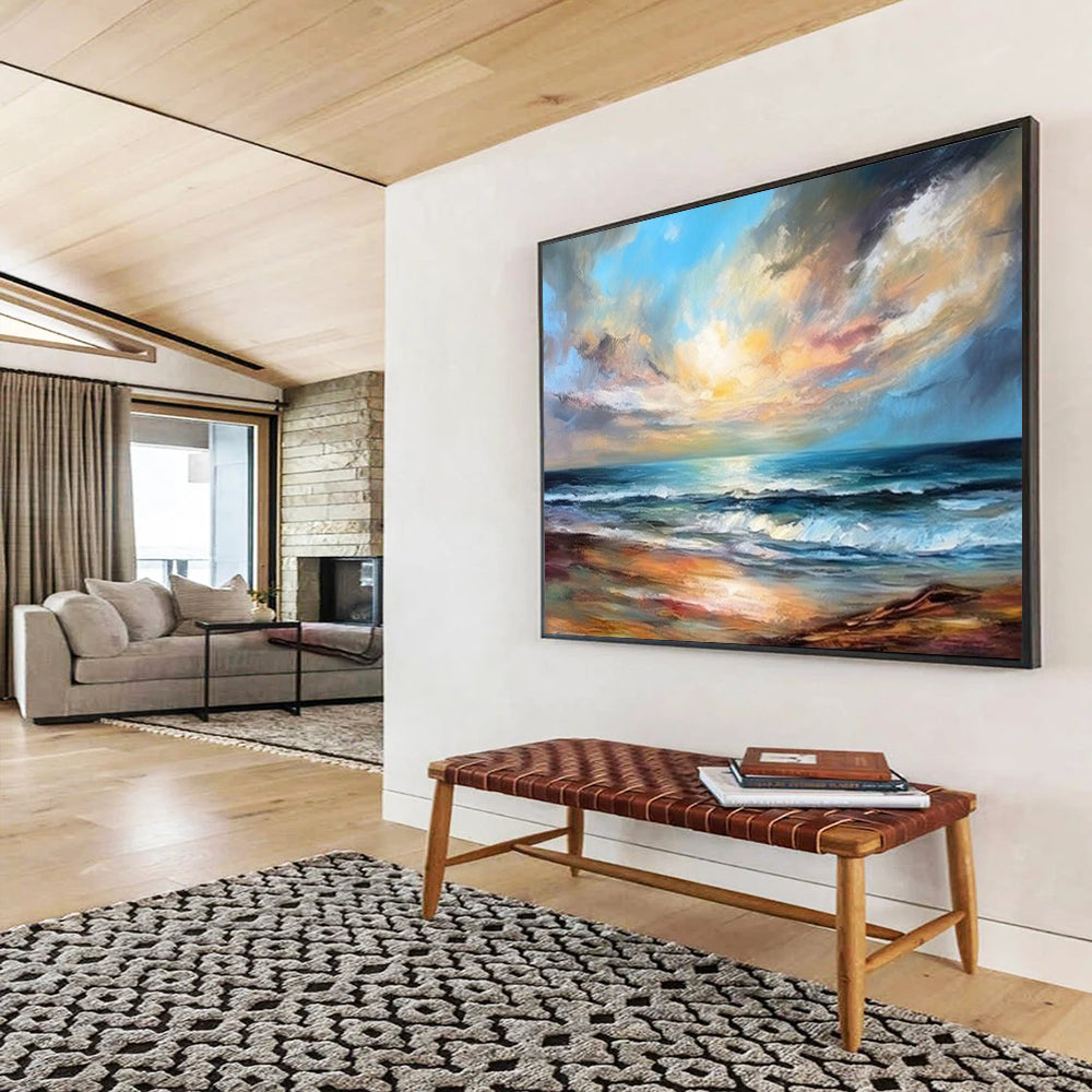 Massive Hand-Painted Abstract Art for Hotel Lobby & Entryway LargeART1511