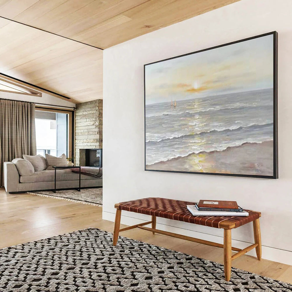 Serene Sea Sunset - Calming Living Room or Bedroom Art DLZ249