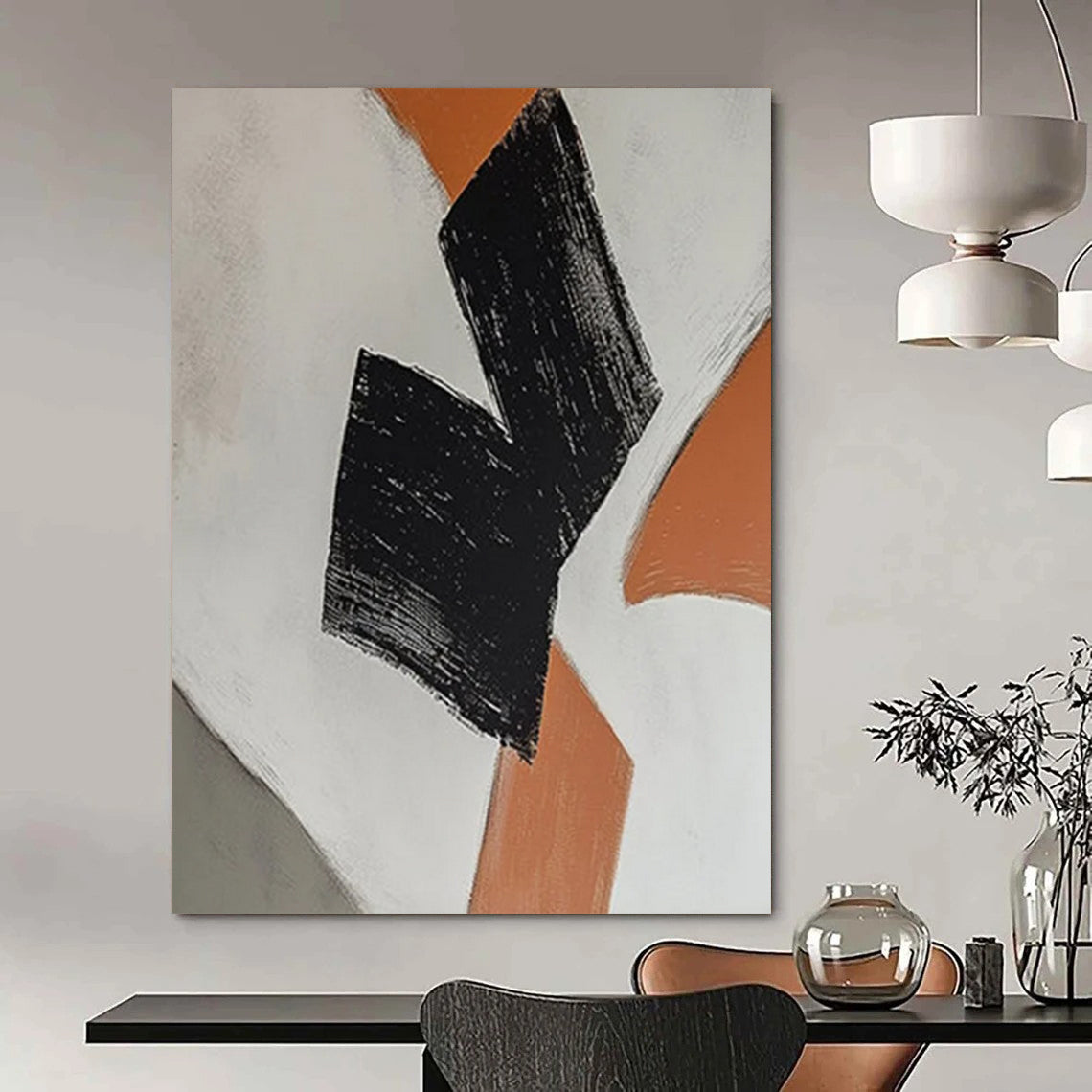 Craggy Horizon: Hand - Painted Custom Abstract Art for Living Room and Office DTP111