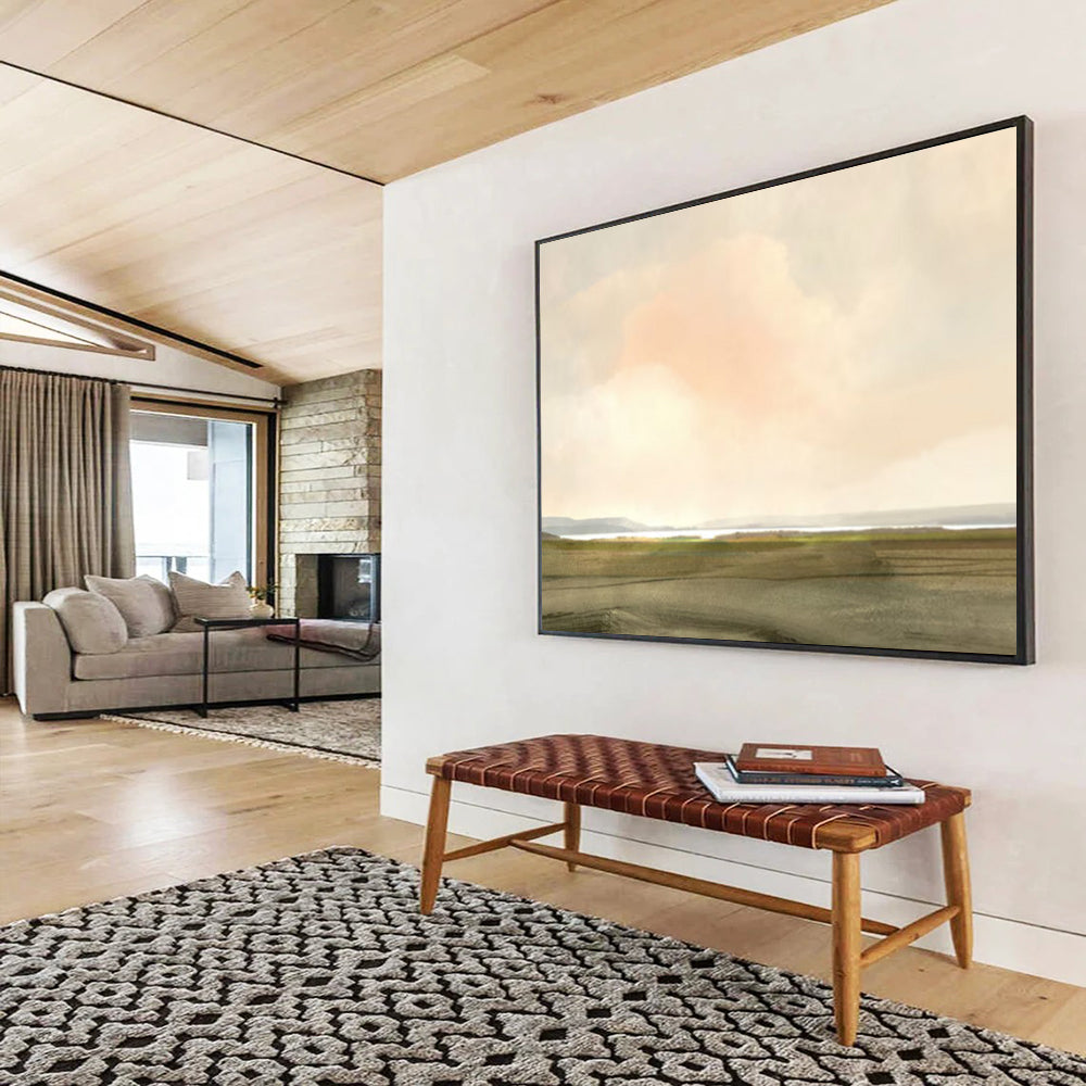 Soft Pastel Landscape - Large Serene Living Room Art DLZ121