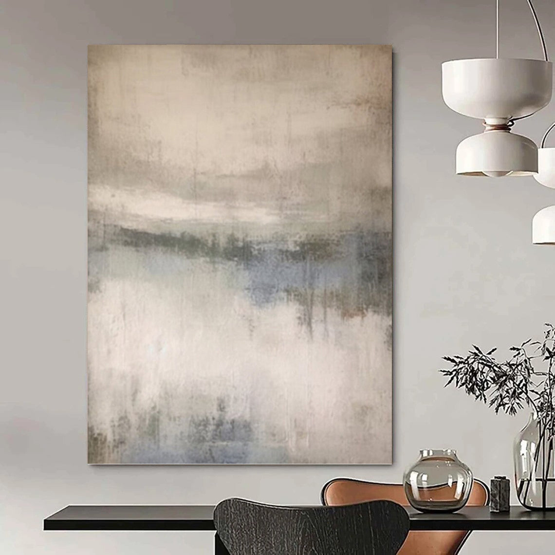 Vertical Hand - Painted Textured Custom Abstract Creation for Living Room and Office DKH1667