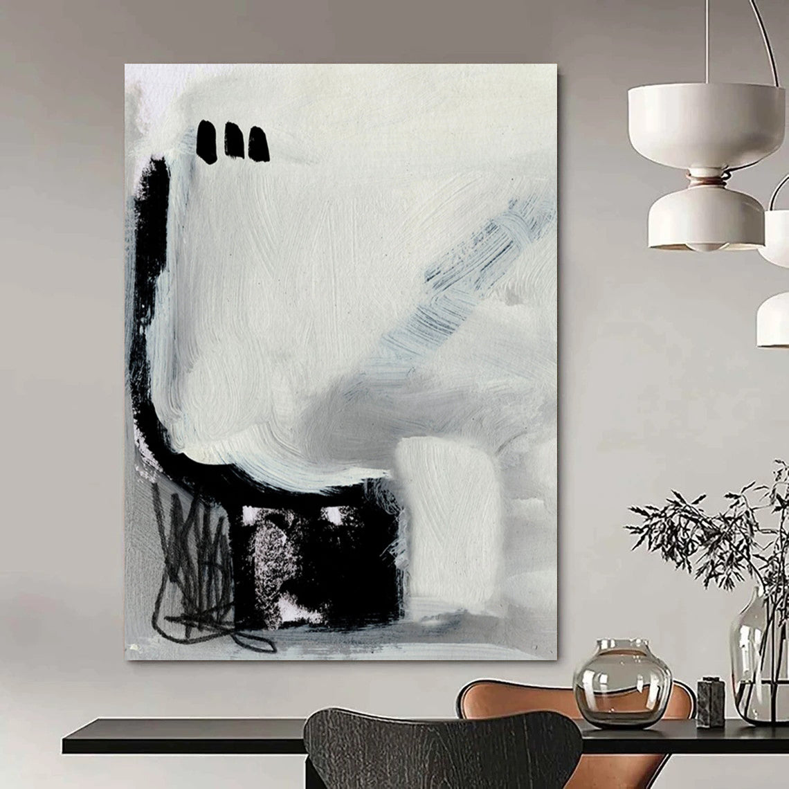 Custom Hand-Painted Abstract Masterpieces: Big Sizes, Textured Details DTP205