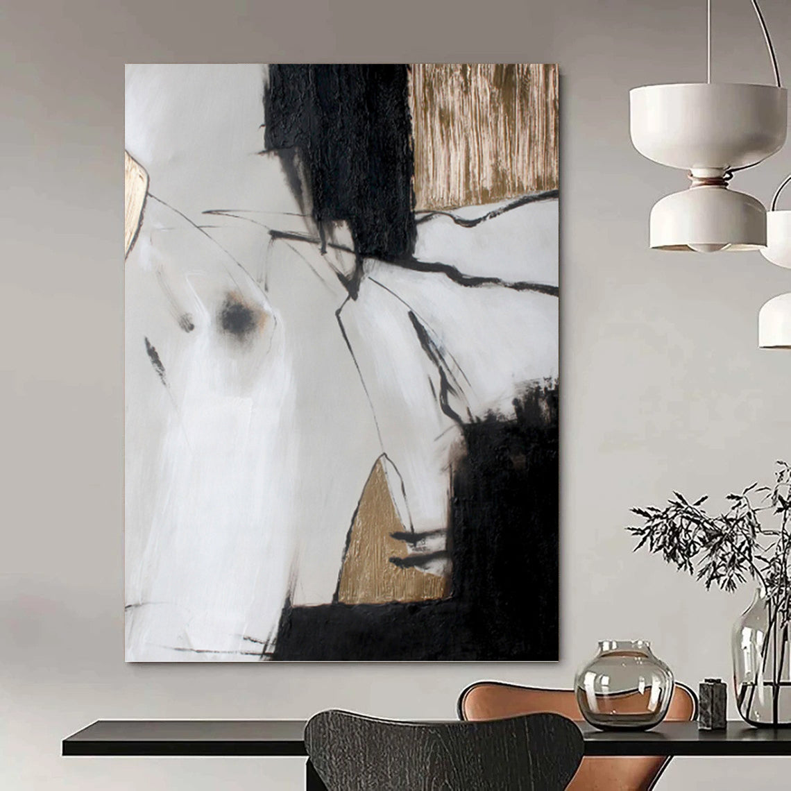 Hand - Crafted Custom Textured Abstract Wall Art for Office & Living Room DKH1005