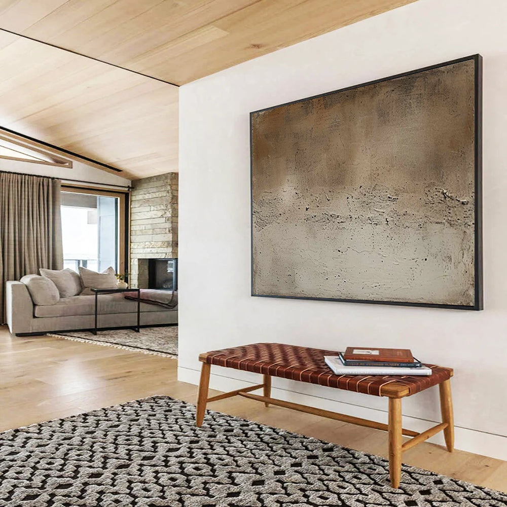 Textured Neutral Abstract - Minimalist Living Room or Office Art DLZ255