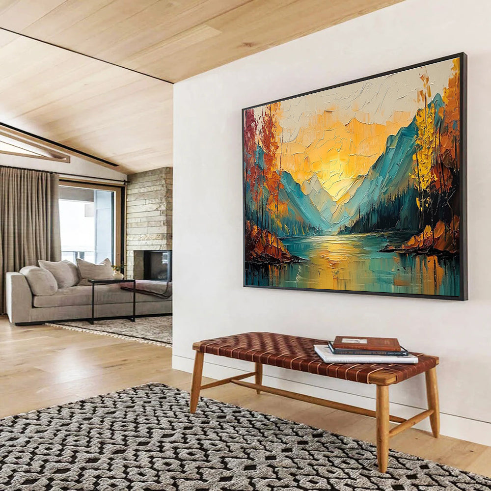 Charming Large Abstract Wall Art with Cozy Textured Patterns for Dining Room & Hotel Suite DKH907