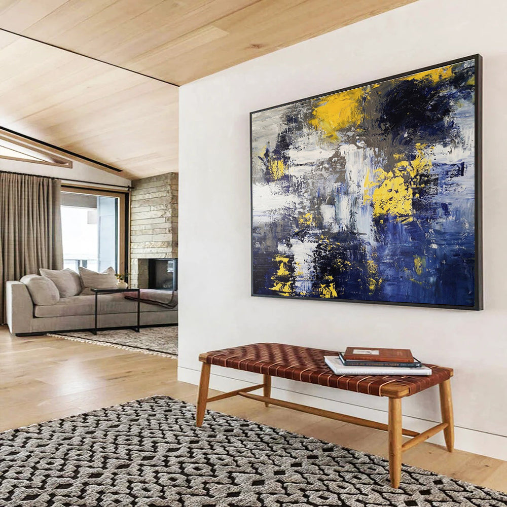 Sophisticated & Stunning Hand - Painted Textured Abstract Canvas for Office & Bedroom DKH649