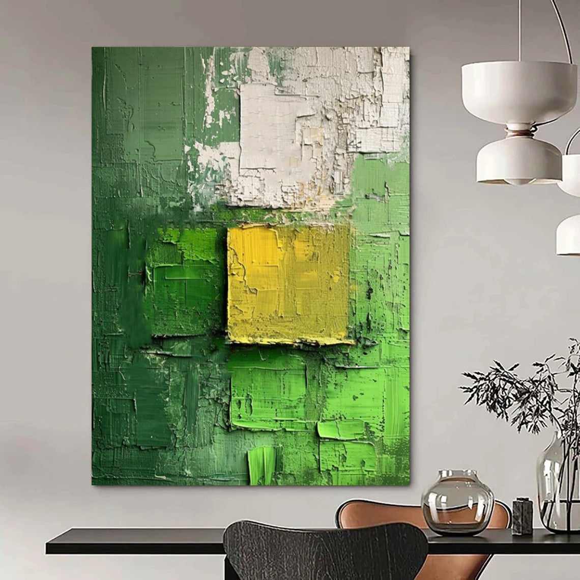 Monumental - Reach Hand - Painted Custom Abstract Canvas for Living Room and Hotel DTP029