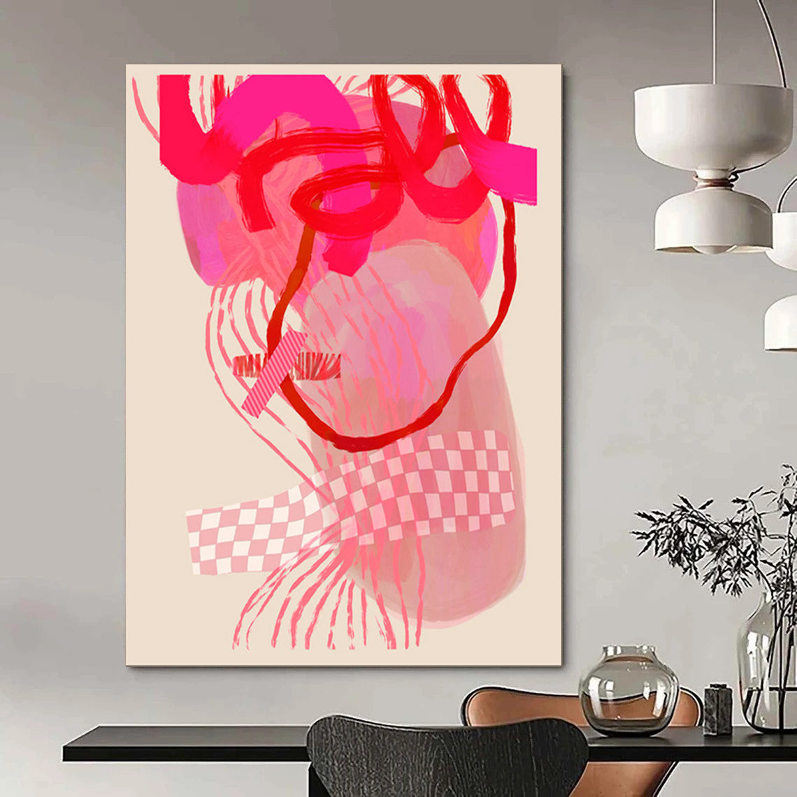 Serene & Calming Hand-Painted Custom Abstract Painting for Office & Hallway LargeART2000
