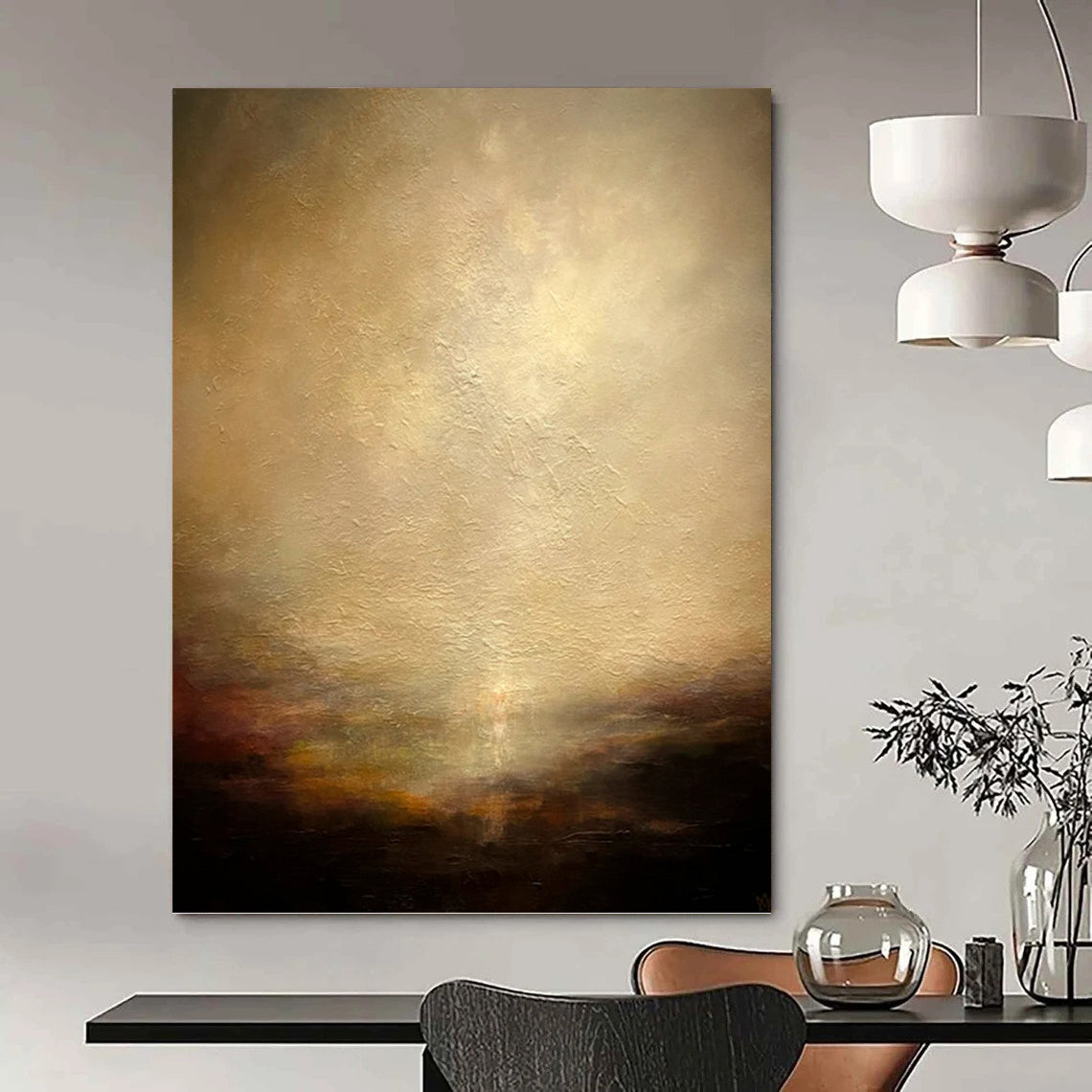 Jumbo - Proportioned Vertical Hand - Painted Textured Custom Abstract Rhapsody, for Office and Hallway DKH1534