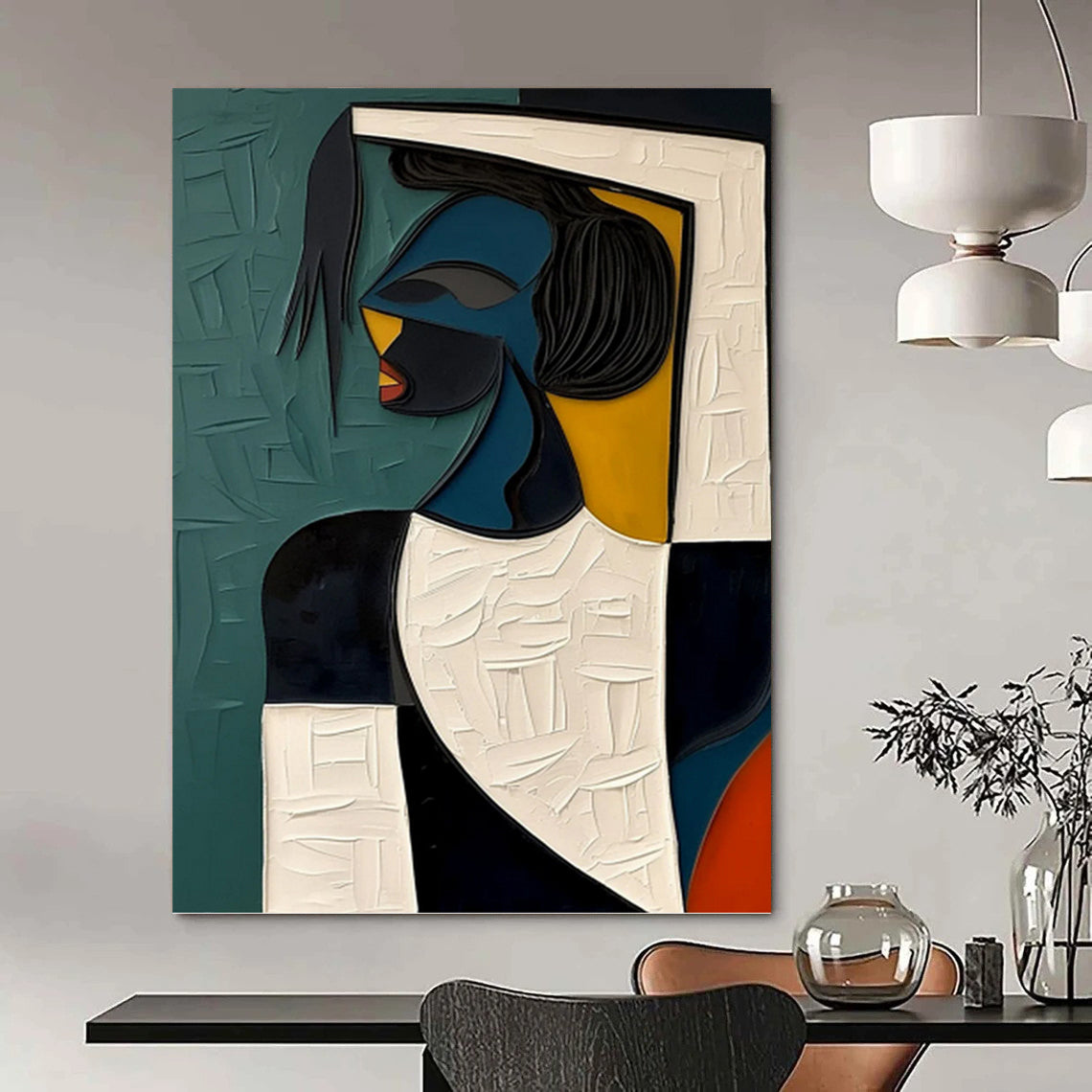 Oversized Hand - Painted Textured Custom Abstract Creation, for Bars and Hotels DKH1467