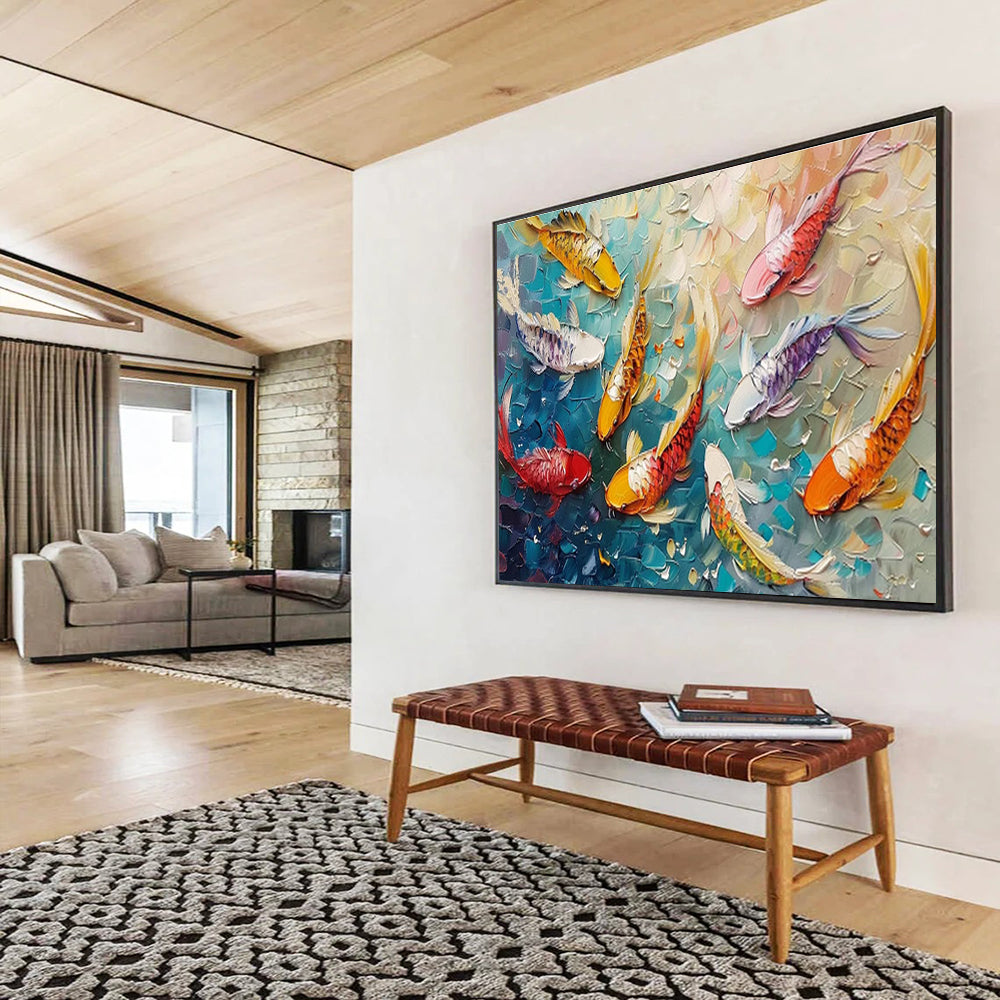 Massive Textured Hand - Painted Abstract Painting for Decor Enhancement DKH705