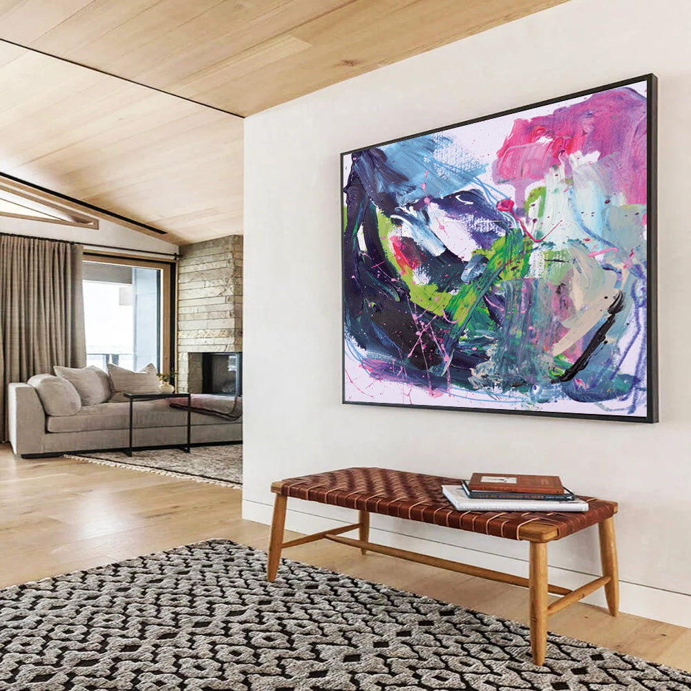 Vivid Color Explosion - Large Energetic Living Room Art DLZ131