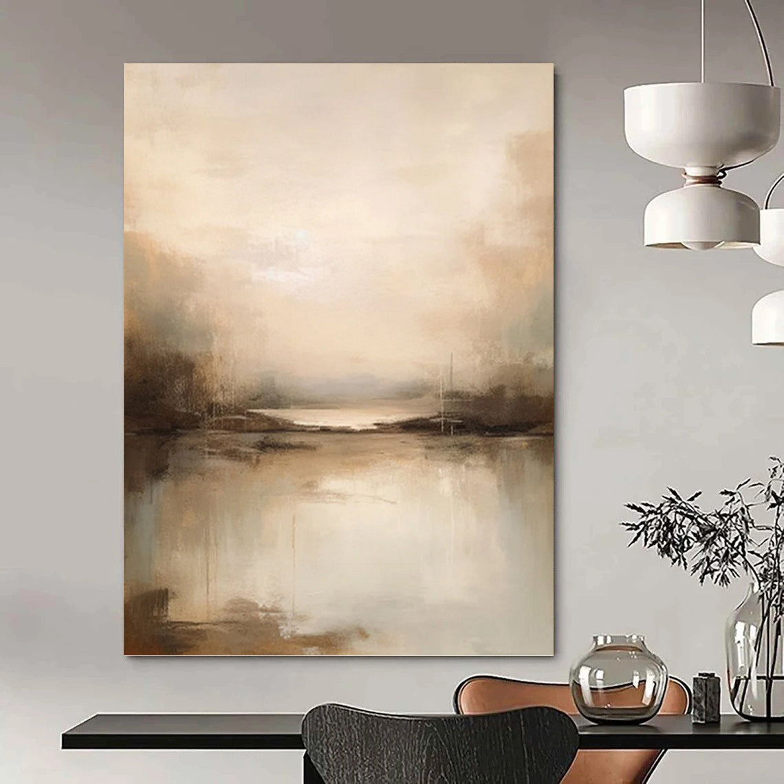 Elegantly Grand Hand - Painted Textured Abstract Art for Reception Area & Lobby DKH1253