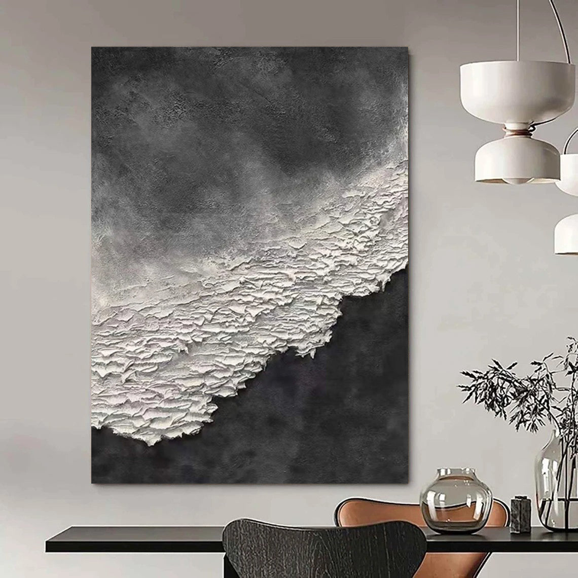 Large Custom Abstract Paintings with Textured Details for Bedroom & Office DTP339
